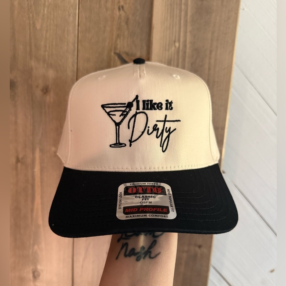 OTTO Martini Dirty Witty Baseball Hat Beige Black NWT